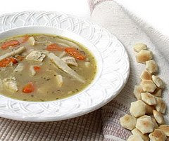 Chicken and vegetable soup, Chicken with egg noodle soup