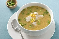 A view of Chicken corn soup