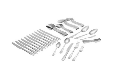 Ginkgo Flatware Set – 74 Piece Hammered Flatware Set