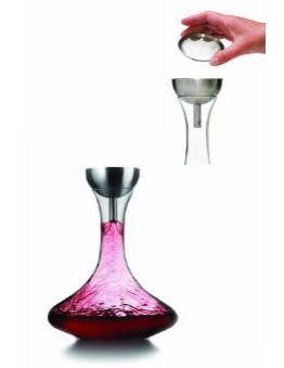 Metrokane Decanter Set with Wine Shower Funnel and Sediment Strainer
