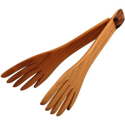 wooden salad serving fork