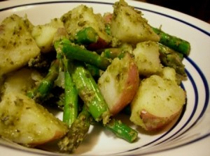 roasted potato and asparagus