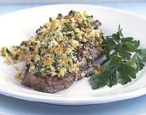 mustard crusted steak