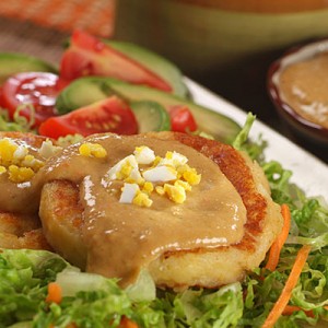 Potato Cakes with Peanut Sauce