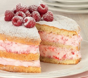 Genoise Cake with Raspberries