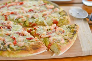 Shrimp Pesto Pizza